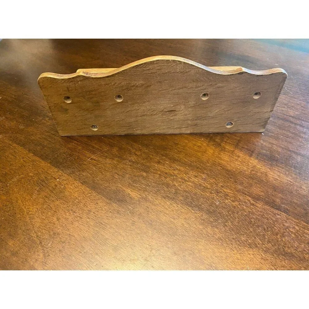 Rare Vintage Mid-Century Wood Desk Organizer Wall Hanging Valet Wallet Holder